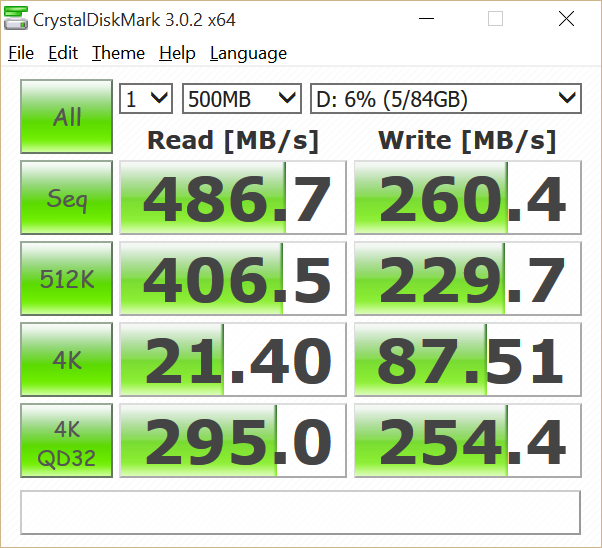 CrystalDiskMark Samsung SSD PM851